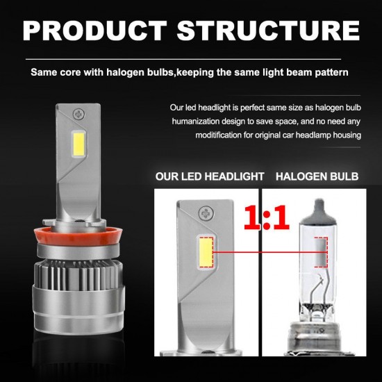 2 x LED Headlight Kit Driving Lamp CSP H11 High Low Beam Canbus 2 x LED Headlight Kit Driving Lamp CSP H11 High Low Beam Canbus