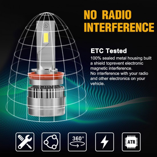 2 x LED Headlight Kit Driving Lamp CSP H11 High Low Beam Canbus 2 x LED Headlight Kit Driving Lamp CSP H11 High Low Beam Canbus