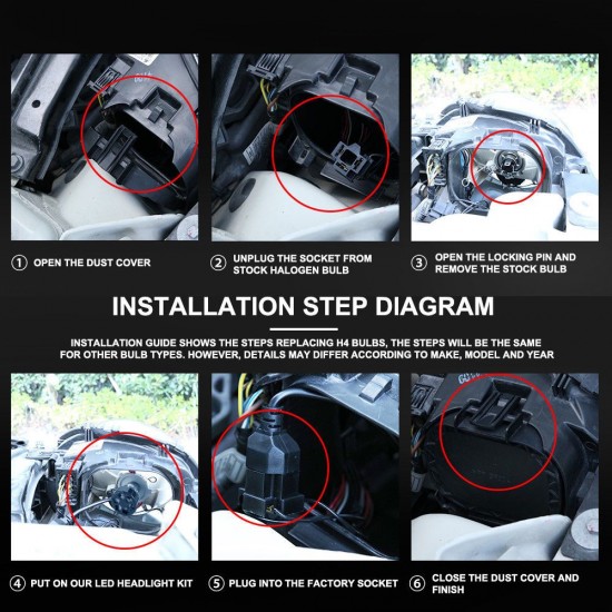 2 x LED Headlight Kit Driving Lamp CSP H11 High Low Beam Canbus 2 x LED Headlight Kit Driving Lamp CSP H11 High Low Beam Canbus