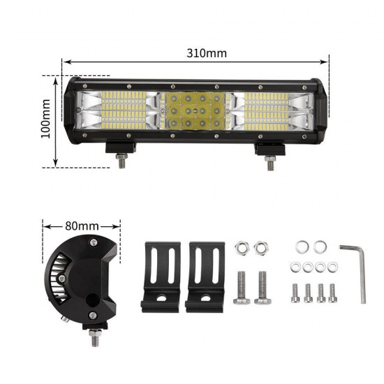 12Inch LED Light Bar Work Driving Triple Row Combo Beam Offroad 4WD Truck 12Inch LED Light Bar Work Driving Triple Row Combo Beam Offroad 4WD Truck