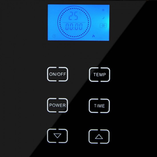 2000W Portable Electric Panel Heater - Black Glass 2000W Portable Electric Panel Heater - Black Glass