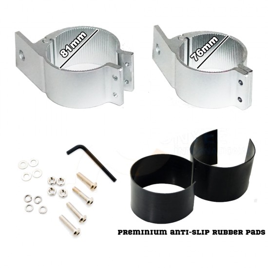 2PCS 76 to 81mm Silver Bullbar Mounting Bracket For LED Light Bar HID Clamp 2PCS 76 to 81mm Silver Bullbar Mounting Bracket For LED Light Bar HID Clamp