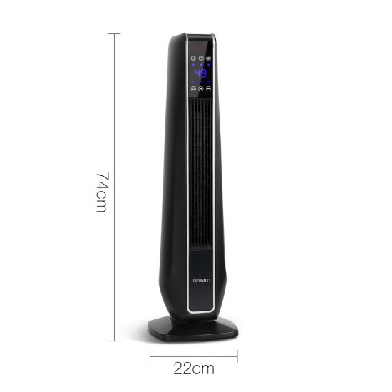 2400W Electric Ceramic Tower Heater - Black 2400W Electric Ceramic Tower Heater - Black