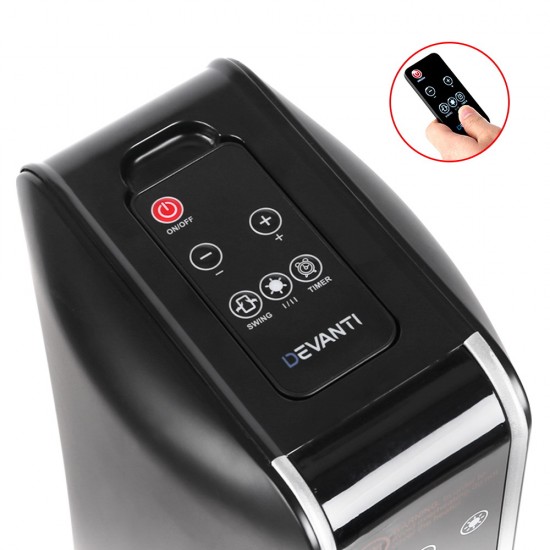 2400W Electric Ceramic Tower Heater - Black 2400W Electric Ceramic Tower Heater - Black