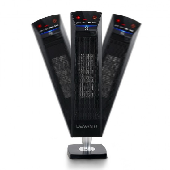 2000W Portable Electric Ceramic Tower Heater - Black 2000W Portable Electric Ceramic Tower Heater - Black