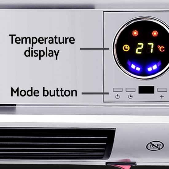 2000W Wall Mounted Panel Heater - Silver 2000W Wall Mounted Panel Heater - Silver