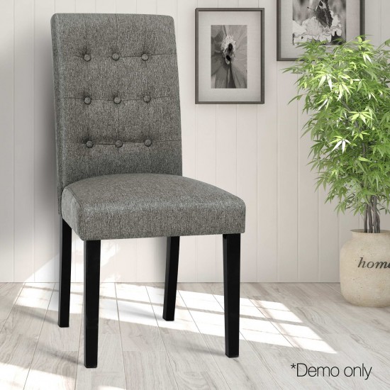Artiss Set of 2 Fabric Dining Chair - Grey Artiss Set of 2 Fabric Dining Chair - Grey