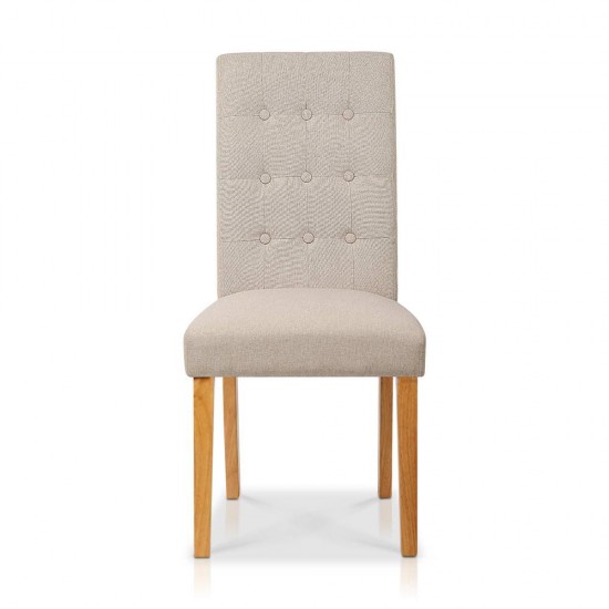 Artiss Set of 2 Fabric Dining Chair - Beige Artiss Set of 2 Fabric Dining Chair - Beige
