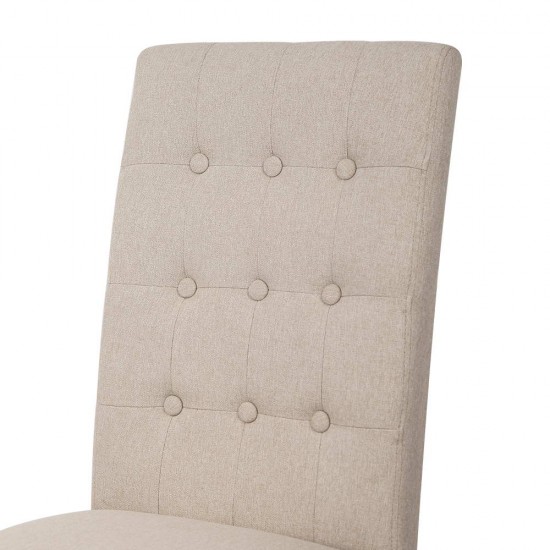 Artiss Set of 2 Fabric Dining Chair - Beige Artiss Set of 2 Fabric Dining Chair - Beige