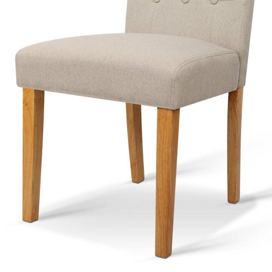 Artiss Set of 2 Fabric Dining Chair - Beige Artiss Set of 2 Fabric Dining Chair - Beige