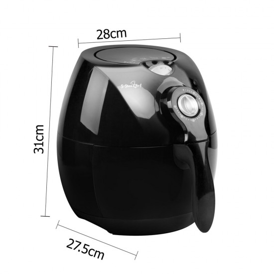 4L Air Fryer Oil Free Deep Cooker - Black 4L Air Fryer Oil Free Deep Cooker - Black
