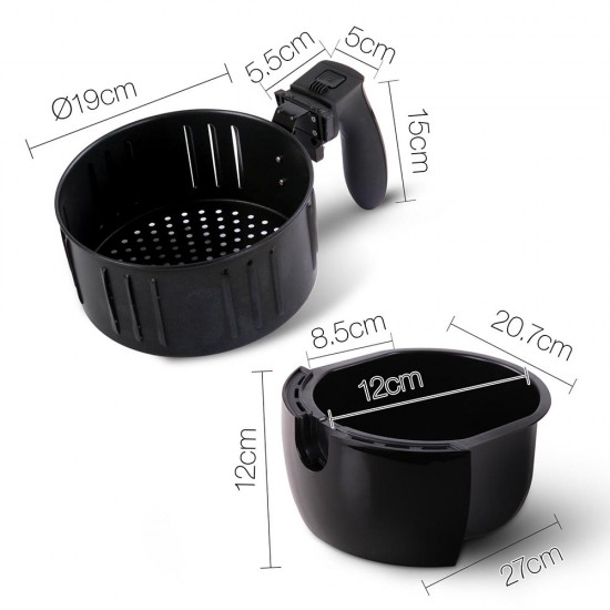 4L Air Fryer Oil Free Deep Cooker - Black 4L Air Fryer Oil Free Deep Cooker - Black