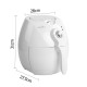 4L Air Fryer Oil Free Deep Cooker - White 4L Air Fryer Oil Free Deep Cooker - White