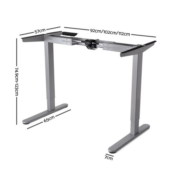 140cm Curved Adjustable Desk - White 140cm Curved Adjustable Desk - White