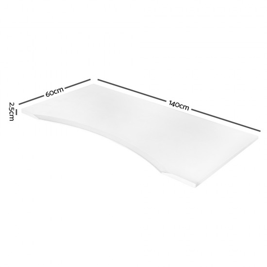 140cm Curved Adjustable Desk - White 140cm Curved Adjustable Desk - White