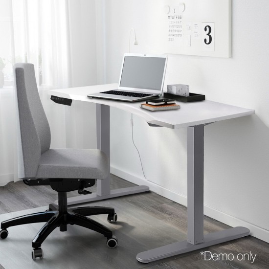 140cm Curved Adjustable Desk - White 140cm Curved Adjustable Desk - White
