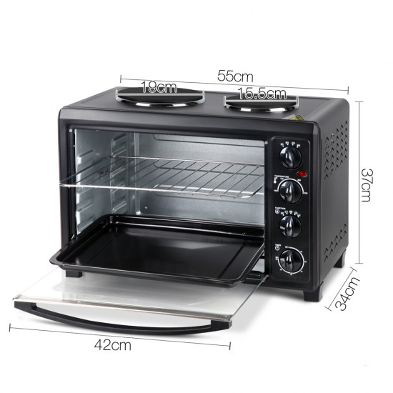 45L Convection Oven with Hotplates - Black 45L Convection Oven with Hotplates - Black