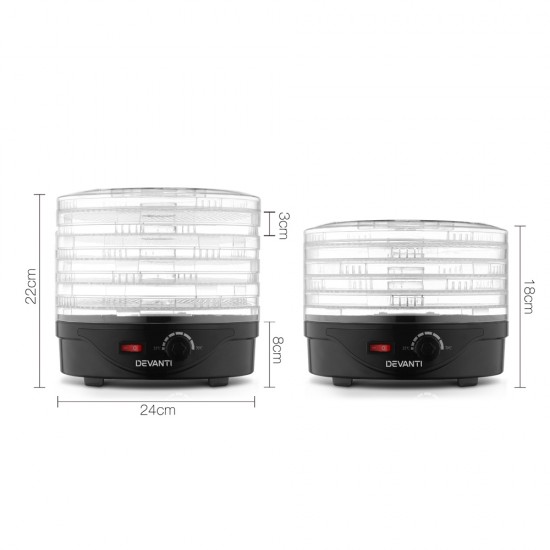 Food Dehydrator with 5 Trays - Black Food Dehydrator with 5 Trays - Black