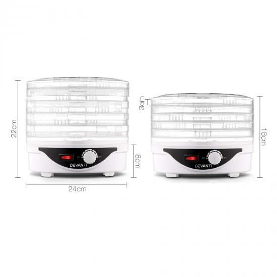 Food Dehydrator with 5 Trays - White Food Dehydrator with 5 Trays - White