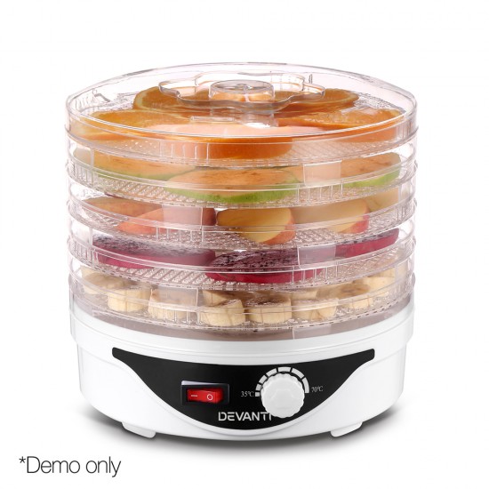 Food Dehydrator with 5 Trays - White Food Dehydrator with 5 Trays - White