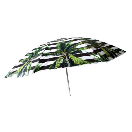 Beach Umbrella 180cm Striped Palm Design Beach Umbrella 180cm Striped Palm Design