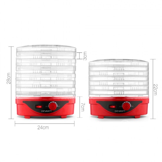 Food Dehydrator with 7 Trays - Red Food Dehydrator with 7 Trays - Red