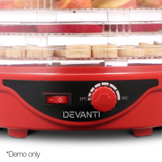 Food Dehydrator with 7 Trays - Red Food Dehydrator with 7 Trays - Red