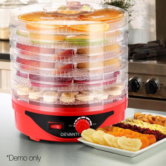Food Dehydrator with 7 Trays - Red Food Dehydrator with 7 Trays - Red