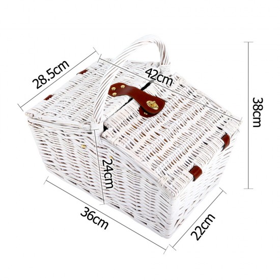 Alfresco Deluxe 2 Person Picnic Basket Set - Black and White Alfresco Deluxe 2 Person Picnic Basket Set - Black and White