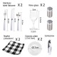 Alfresco Deluxe 2 Person Picnic Basket Set - Black and White Alfresco Deluxe 2 Person Picnic Basket Set - Black and White