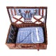 Alfresco Willow 4 Person Picnic Basket - Blue and White Alfresco Willow 4 Person Picnic Basket - Blue and White