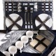Alfresco 6 Person Wicker Picnic Basket and Cooler Bag- Navy and White Alfresco 6 Person Wicker Picnic Basket and Cooler Bag- Navy and White