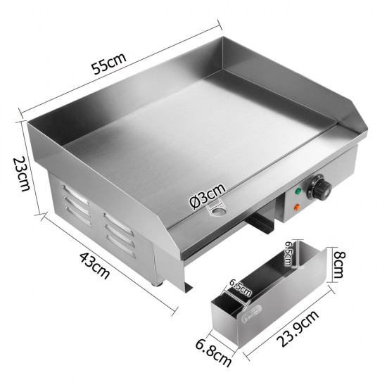 5 Star Chef 3000W Electric Griddle Hot Plate - Stainless Steel 5 Star Chef 3000W Electric Griddle Hot Plate - Stainless Steel