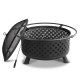 Grillz 30 Inch Portable Outdoor Fire Pit and BBQ - Black Grillz 30 Inch Portable Outdoor Fire Pit and BBQ - Black