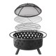 Grillz 32 Inch Portable Outdoor Fire Pit and BBQ - Black Grillz 32 Inch Portable Outdoor Fire Pit and BBQ - Black