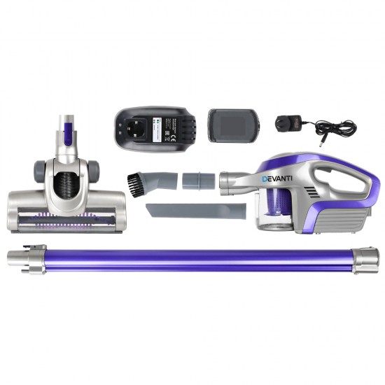 Cordless Stick Vacuum Cleaner - Purple & Grey Cordless Stick Vacuum Cleaner - Purple & Grey