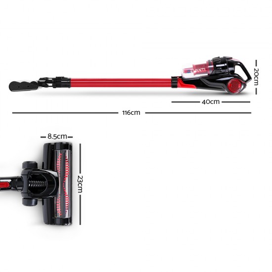 120W Stick Handstick Cordless Vacuum Cleaner Red Black with Spare Battery 120W Stick Handstick Cordless Vacuum Cleaner Red Black with Spare Battery