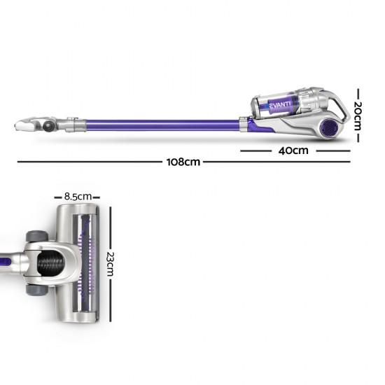 120W Handstick Bagless Cordless Vacuum Cleaner Purple Grey with Spare Battery 120W Handstick Bagless Cordless Vacuum Cleaner Purple Grey with Spare Battery