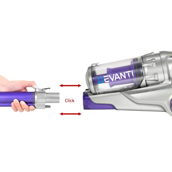 120W Handstick Bagless Cordless Vacuum Cleaner Purple Grey with Spare Battery 120W Handstick Bagless Cordless Vacuum Cleaner Purple Grey with Spare Battery