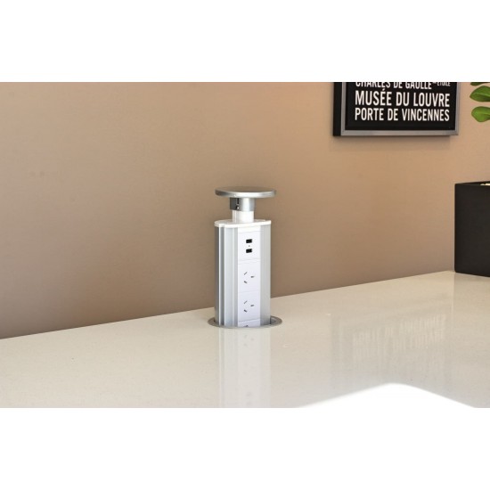 Glossy Silver - White Pop Up Power Point Glossy Silver - White Pop Up Power Point