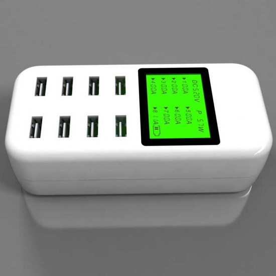 8 port USB Desktop Charger 5V/8A Multi Smart Fast Charging Station With LCD Display 8 port USB Desktop Charger 5V/8A Multi Smart Fast Charging Station With LCD Display