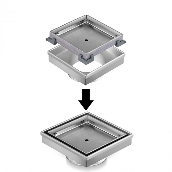115x115mm Stainless Steel Shower Grate Tile Insert Drain Square Bathroom Home 115x115mm Stainless Steel Shower Grate Tile Insert Drain Square Bathroom Home