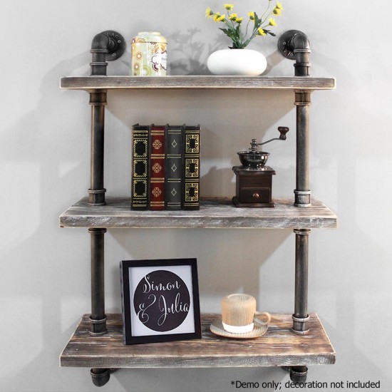 Artiss Industrial Shelves DIY Pipe Shelf Display Wall Floating Bookshelf Vintage 3 Tiers Artiss Industrial Shelves DIY Pipe Shelf Display Wall Floating Bookshelf Vintage 3 Tiers