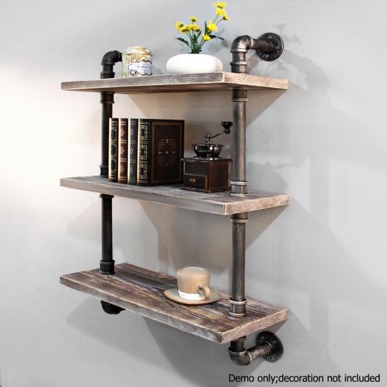 Artiss Industrial Shelves DIY Pipe Shelf Display Wall Floating Bookshelf Vintage 3 Tiers Artiss Industrial Shelves DIY Pipe Shelf Display Wall Floating Bookshelf Vintage 3 Tiers