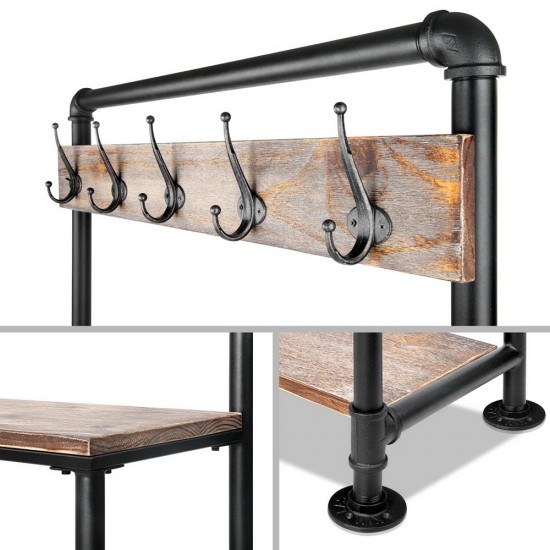 Artiss DIY Rustic Shoe Rack and Hanger Artiss DIY Rustic Shoe Rack and Hanger