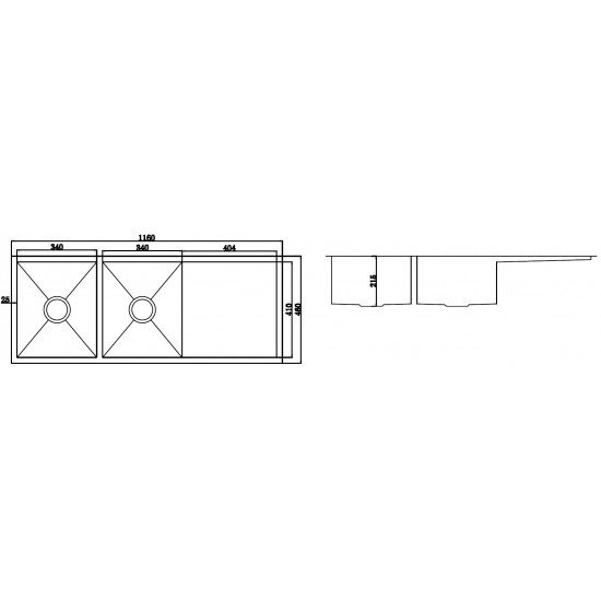 1160x460mm Handmade Stainless Steel Undermount / Topmount Kitchen Laundry Sink with Waste 1160x460mm Handmade Stainless Steel Undermount / Topmount Kitchen Laundry Sink with Waste
