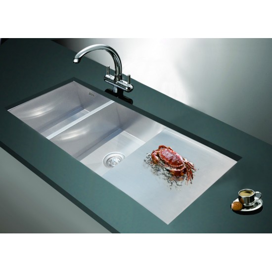 1160x460mm Handmade Stainless Steel Undermount / Topmount Kitchen Laundry Sink with Waste 1160x460mm Handmade Stainless Steel Undermount / Topmount Kitchen Laundry Sink with Waste