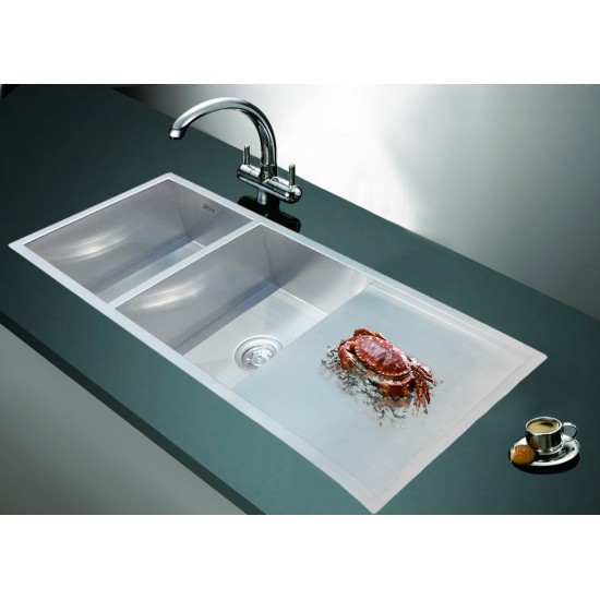 1160x460mm Handmade Stainless Steel Undermount / Topmount Kitchen Laundry Sink with Waste 1160x460mm Handmade Stainless Steel Undermount / Topmount Kitchen Laundry Sink with Waste