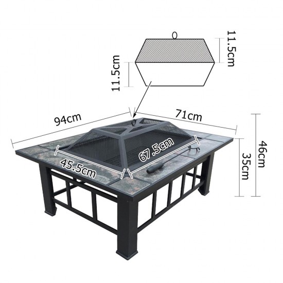 Grillz Outdoor Fire Pit BBQ Table Grill Fireplace Grillz Outdoor Fire Pit BBQ Table Grill Fireplace