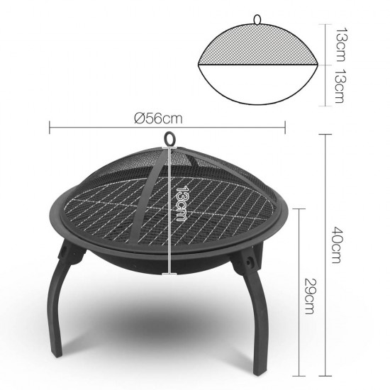 Grillz 22 Inch Portable Foldable Outdoor Fire Pit Fireplace Grillz 22 Inch Portable Foldable Outdoor Fire Pit Fireplace